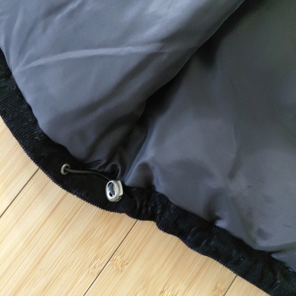 Levis Puffer Corduroy Jacket Vintage LARGE Black Cinch Waist Y2K Academia Preppy - Picture 4 of 12